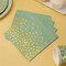 175-piece sage green and gold disposable party supplies set, including paper plates and napkins. Perfect for serving 25 guests, ideal for holiday, wedding, or birthday celebrations, adding a touch of elegance to your event.